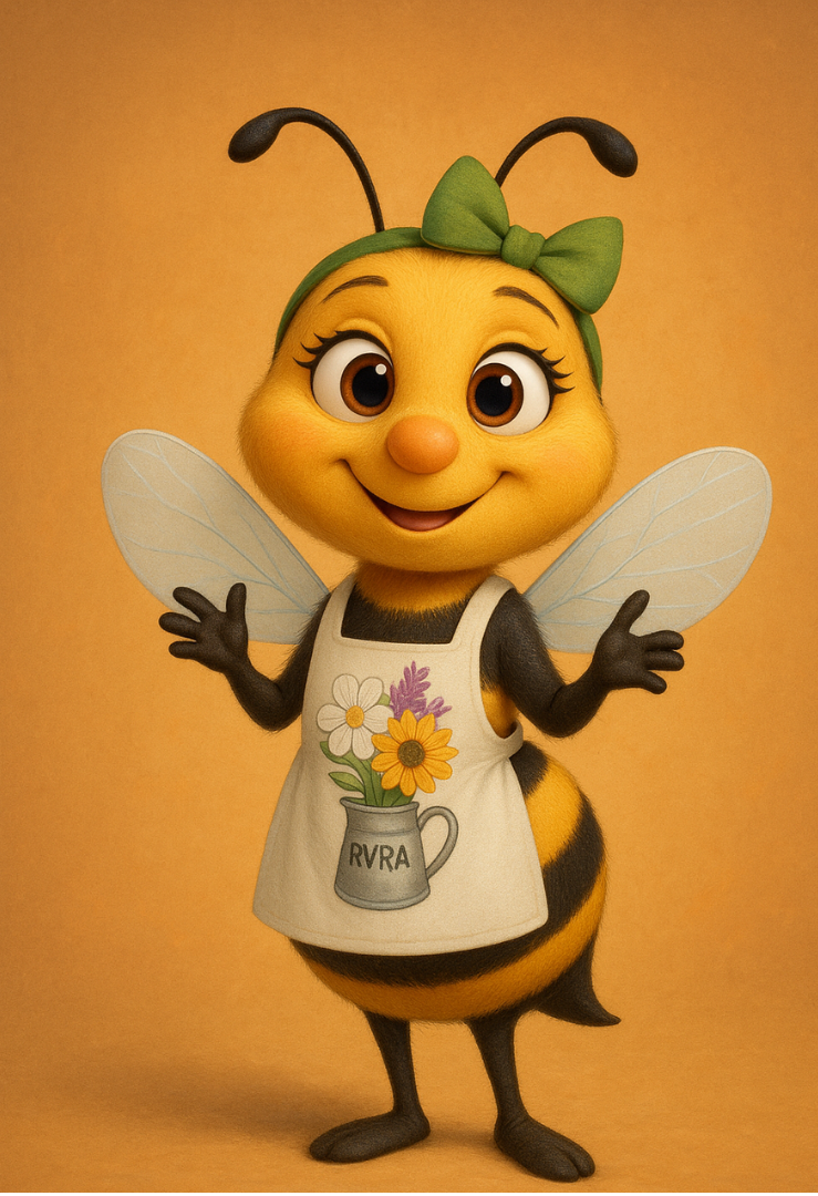 Sarah the Honeybee on background